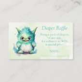 Halloween Kleine Monster Jongen Luier Raffle Ticke Informatiekaartje (Voorkant)