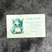Halloween Kleine Monster Jongen Luier Raffle Ticke