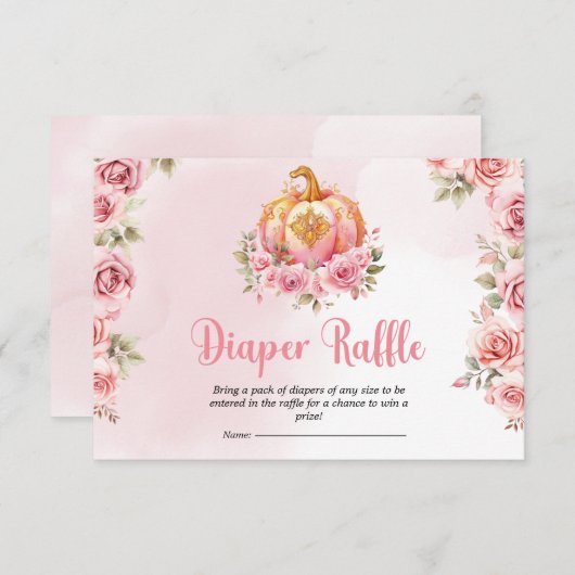 Halloween Kleine Pompoen Baby shower Luier Raffle Informatiekaartje (Voorkant / Achterkant)