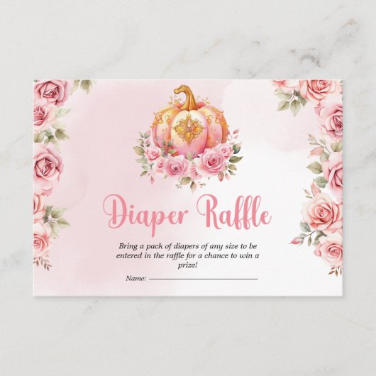 Halloween Kleine Pompoen Baby shower Luier Raffle Informatiekaartje (Voorkant)