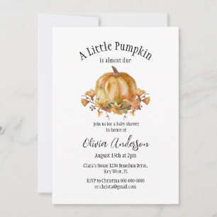 Halloween kleine pompoen Baby shower uitnodiging