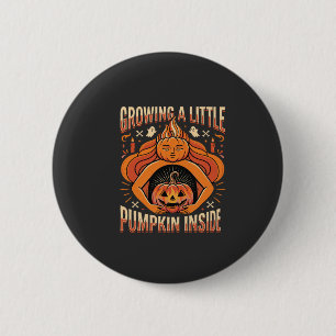 Halloween Kleine Pompoen Groeit Binnen Zwangerscha Ronde Button 5,7 Cm