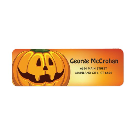 Halloween Kleine Pompoen Retouradres Etiket (Voorkant)