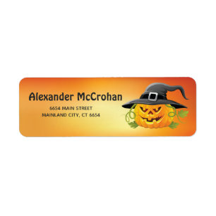 Halloween Kleine Pompoen Retouradres Etiket