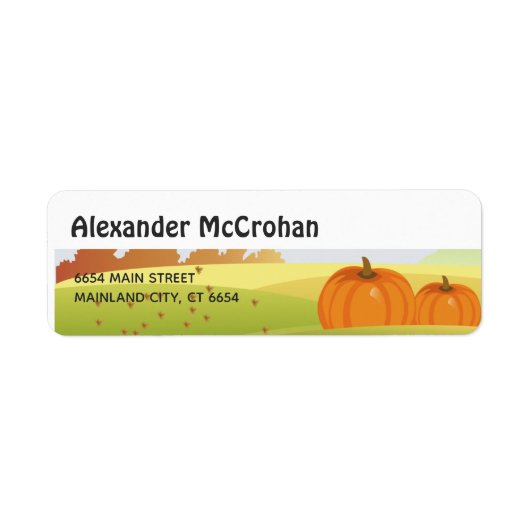 Halloween Kleine Pompoen Retouradres Etiket (Voorkant)