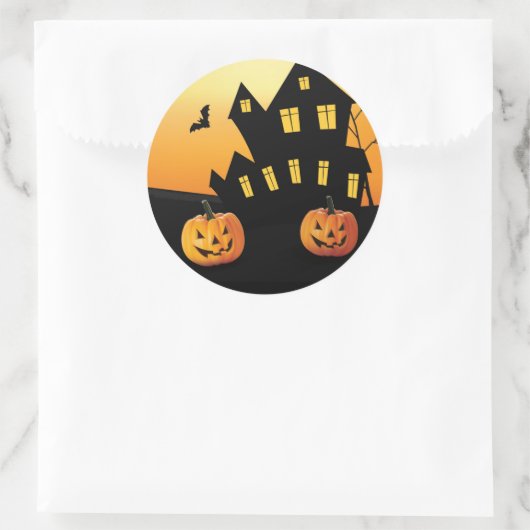 Halloween kleine pompoen ronde Sticker (Tas)