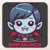 Halloween - Kleine schattige vampier Kartonnen Onderzetters (Voorkant)