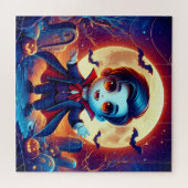 Halloween - Kleine schattige vampier Legpuzzel (Horizontaal)