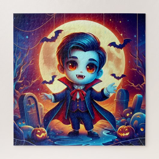 Halloween - Kleine schattige vampier Legpuzzel (Verticaal)