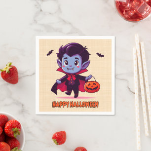 Halloween - Kleine Vampier en citrouille Servet