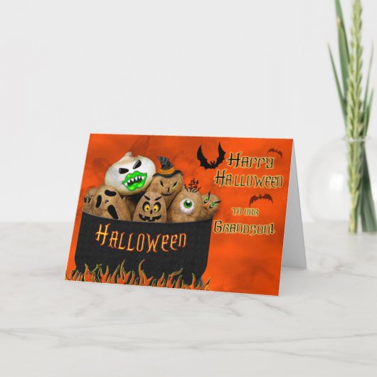 HALLOWEEN - KLEINZOON - AARDAPPEL UI KOSTUUM KAART (Voorkant)