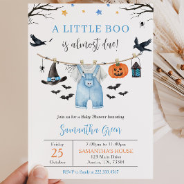 Halloween Kleren Little Boo Baby Shower Kaart