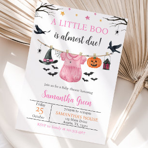 Halloween Kleren Little Boo Baby Shower Kaart