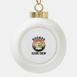 Halloween Klerk BooBoo Geest Crew Vintage_1 Keramische Bal Ornament