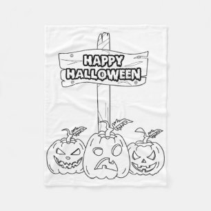 Halloween kleuren en zelf schilderen fleece deken