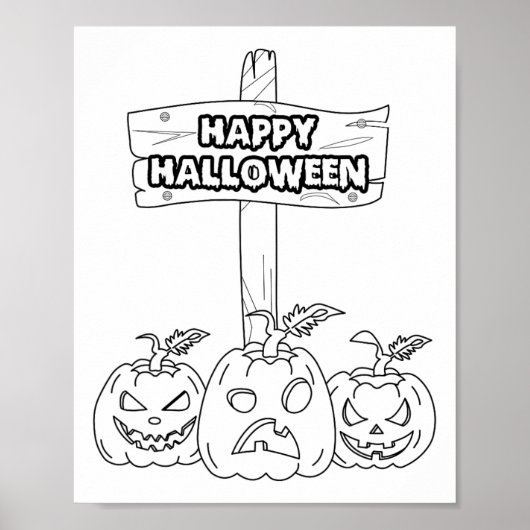 Halloween kleuren en zelf schilderen poster (Voorkant)