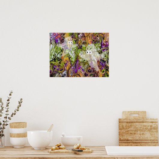 Halloween-kleuren met hosts poster (Keuken)