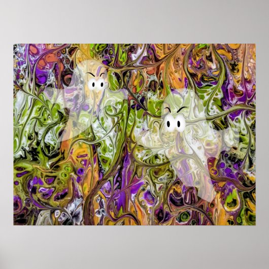 Halloween-kleuren met hosts poster (Voorkant)