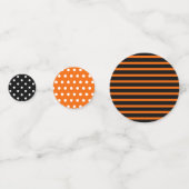 Halloween Kleuren met Strepen en Stippen Confetti (Achterkanten)