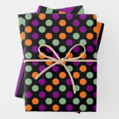 Halloween Kleuren Polka Dots, Strepen en Chevron Inpakpapier Vel (In situ)