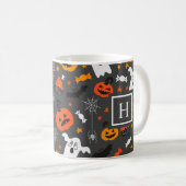 Halloween kleuren symbolen patroon koffiemok (Voorkant rechts)