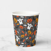 Halloween kleuren symbolen patroon papieren bekers (Rechts)