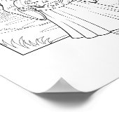 Halloween kleurplaat - Een meisje met pompoen Poster (Hoek)