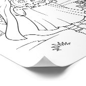 Halloween kleurplaat - Een meisje met pompoen Poster (Hoek)