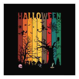 Halloween Kleurrijke Nacht Foto Afdruk