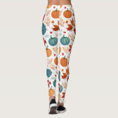 Halloween Kleurrijke Pompoenen en bladeren Leggings (Achterkant)