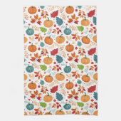 Halloween kleurrijke pompoenen en bladeren theedoek (Verticaal)