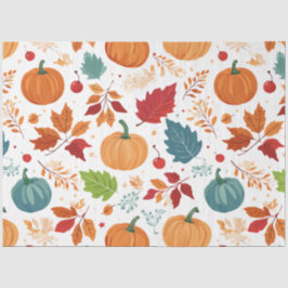 Halloween Kleurrijke Pompoenen en bladeren Tissuepapier