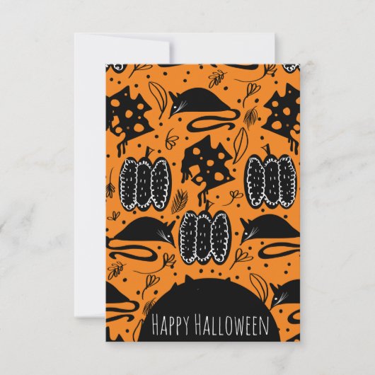 Halloween Knaagdieren Muis Kaas Verjaardag Patroon Kaart (Voorkant)