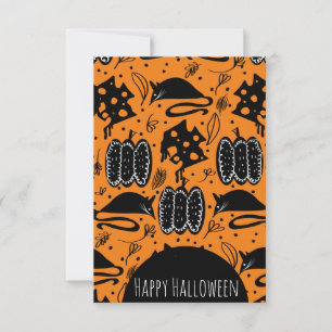 Halloween Knaagdieren Muis Kaas Verjaardag Patroon Kaart