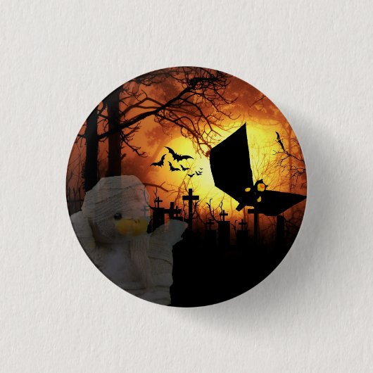 Halloween knop ronde button 3,2 cm (Voorkant)