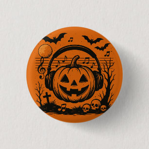 Halloween-knop voor het luisteren naar muziek ronde button 3,2 cm