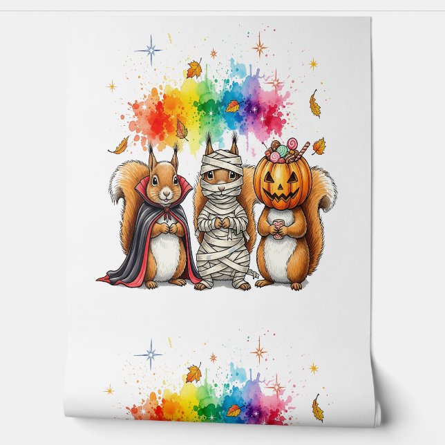 Halloween Knuffelige Eekhoorn Kostuum Behang (Afrollen)