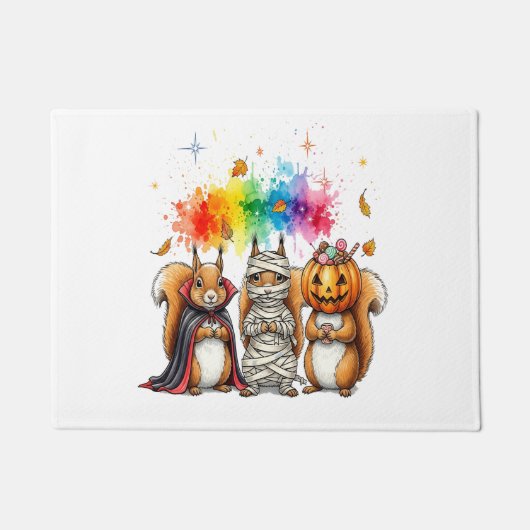 Halloween Knuffelige Eekhoorn Kostuum Deurmat (Voorkant)