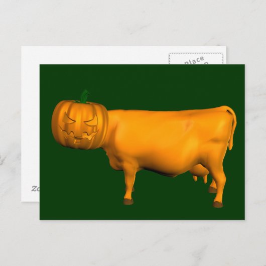 Halloween Koe Briefkaart (Voorkant / Achterkant)