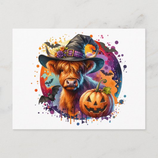 Halloween Koe Briefkaart (Voorkant)