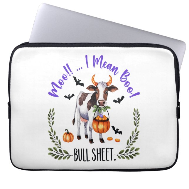 Halloween Koe Bull Sheet Laptop Sleeve (Voorkant)