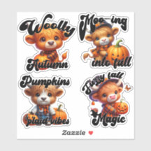Halloween Koe en Jack-o'-Lanterns Sticker Blad