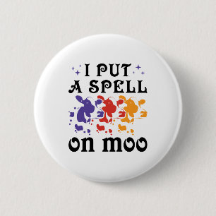 Halloween Koe... ik zet een spelletje op Moo Ronde Button 5,7 Cm
