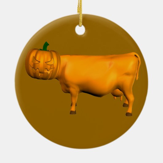 Halloween Koe Keramisch Ornament (Achterkant)