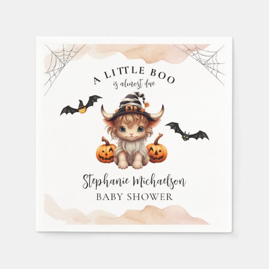 Halloween Koe Little Boo Baby shower Servet (Voorkant)