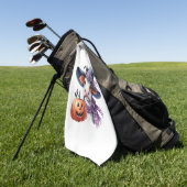 Halloween Koe met Herfst Golfhanddoek (Groen)