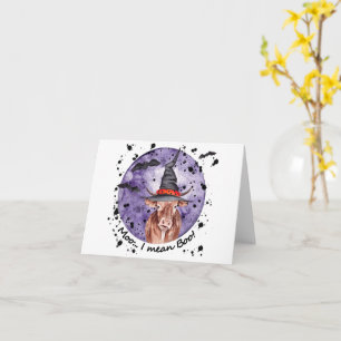 Halloween Koe Moo I Mean Boo Funny Kaart