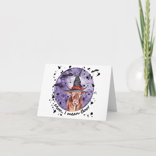 Halloween Koe Moo I Mean Boo Funny Kaart (Voorkant)
