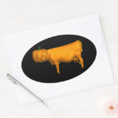 Halloween Koe Ovale Sticker (Envelop)