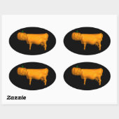 Halloween Koe Ovale Sticker (Vel)